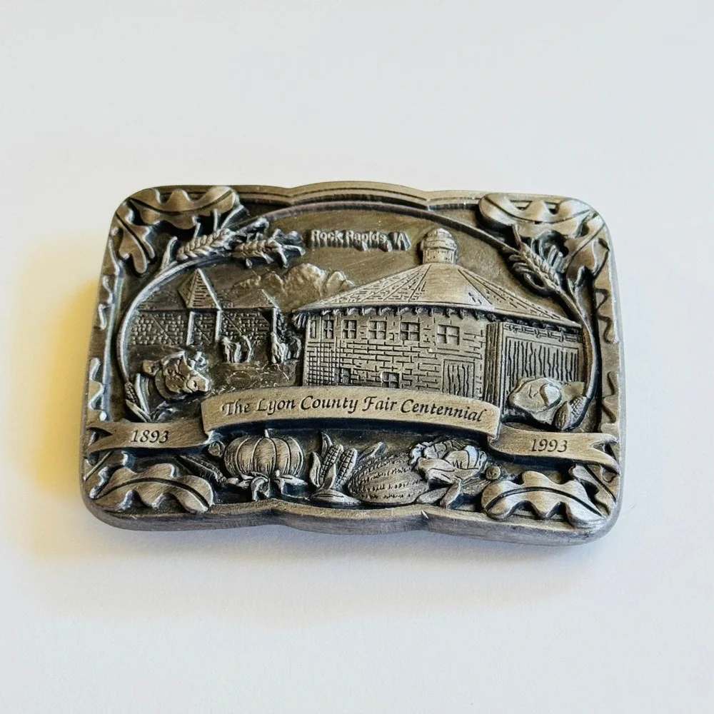 The Lyon County Fair centennial 1893-1993 Belt Buckle limited edition Iowa VTG‎